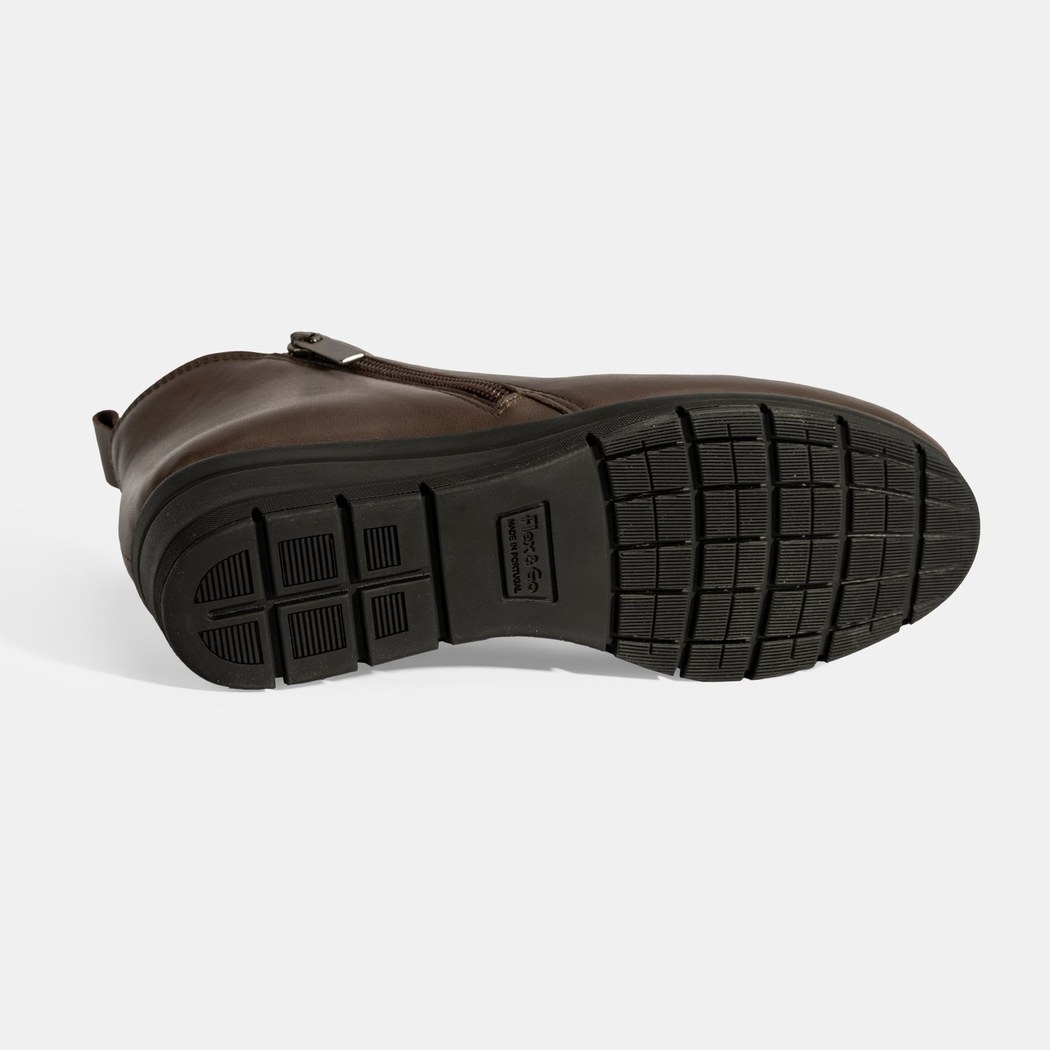 Kadın Kahve DesaComfort Çift Fermuarlı Deri Bot