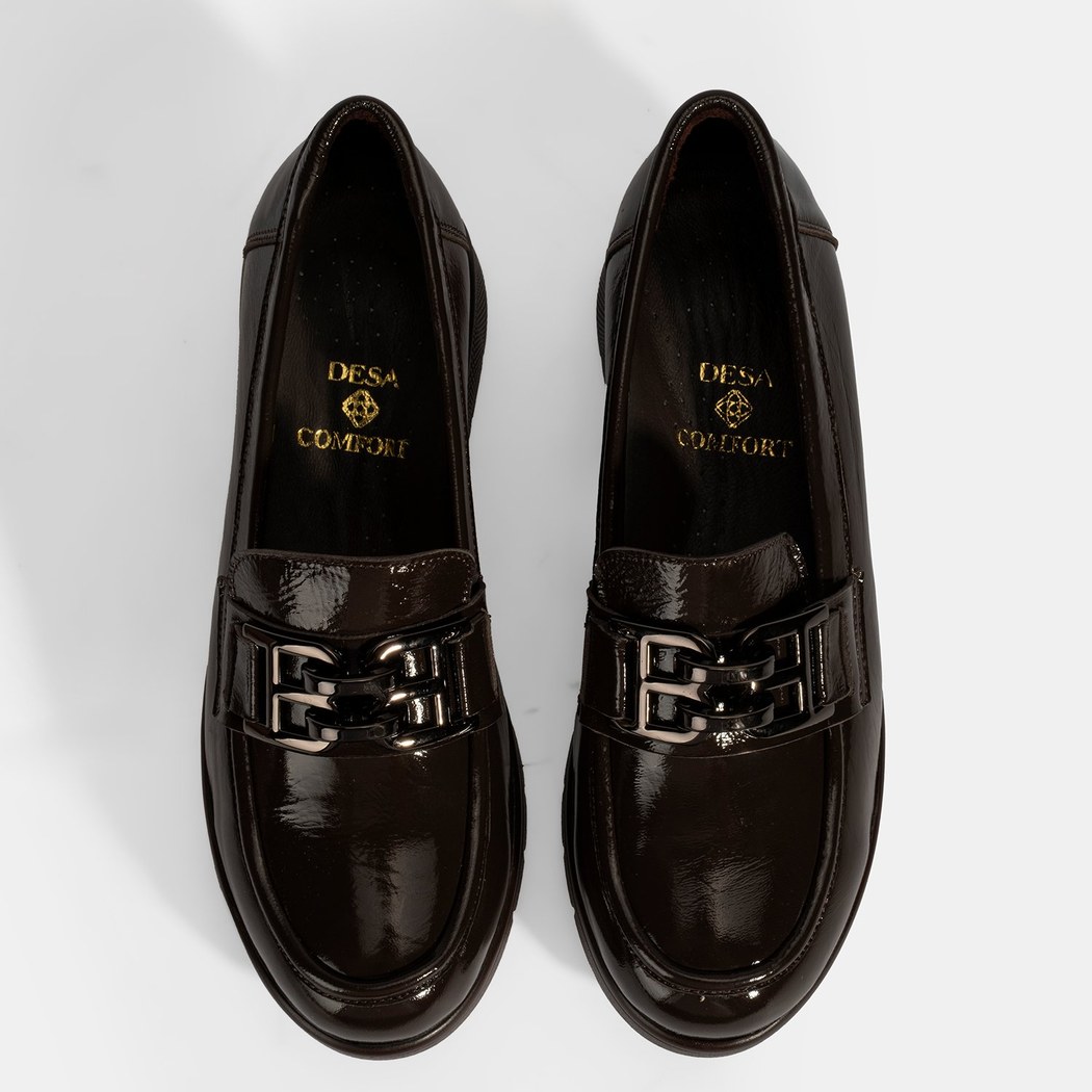 Kadın Kahve DesaComfort Toka Detaylı Deri Ayakkabı