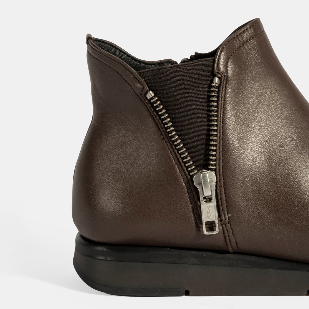 Kadın Kahve Fermuarlı DesaComfort Deri Bot