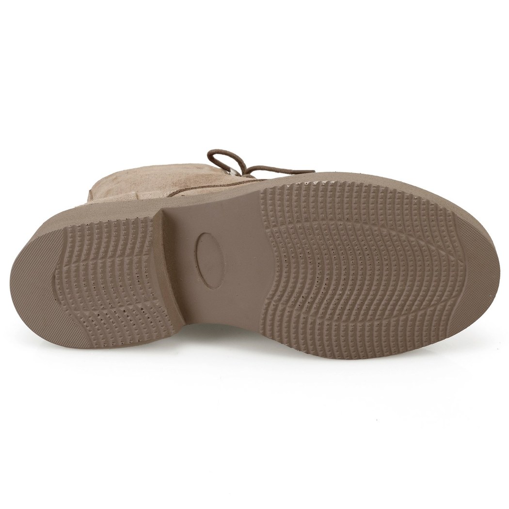 Kadın Kahve Fermuarlı Süet Deri Bot