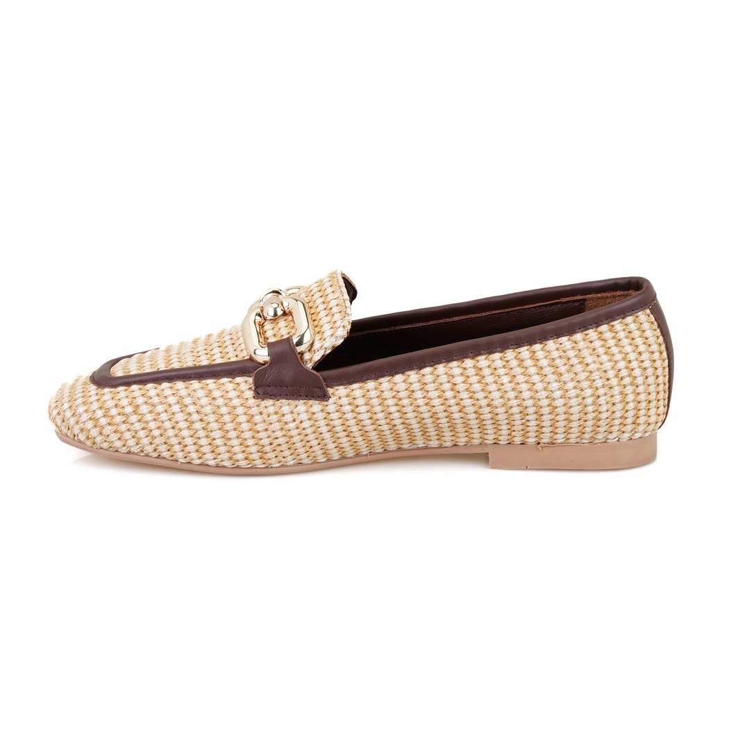 Kadın Kahve Hasır Loafer