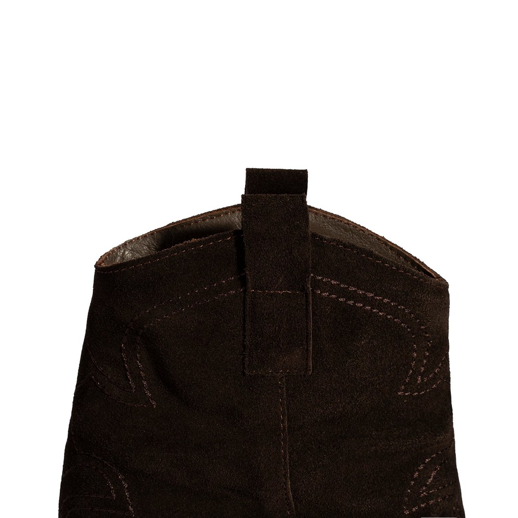 Kadın Kahve İşleme Detaylı Kalın Topuklu Bot