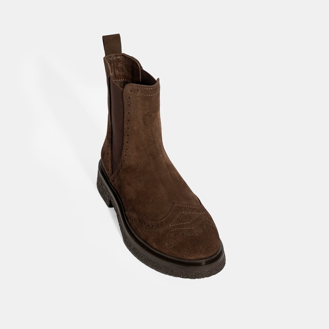 Kadın Kahve Lastikli Süet Chelsea Bot