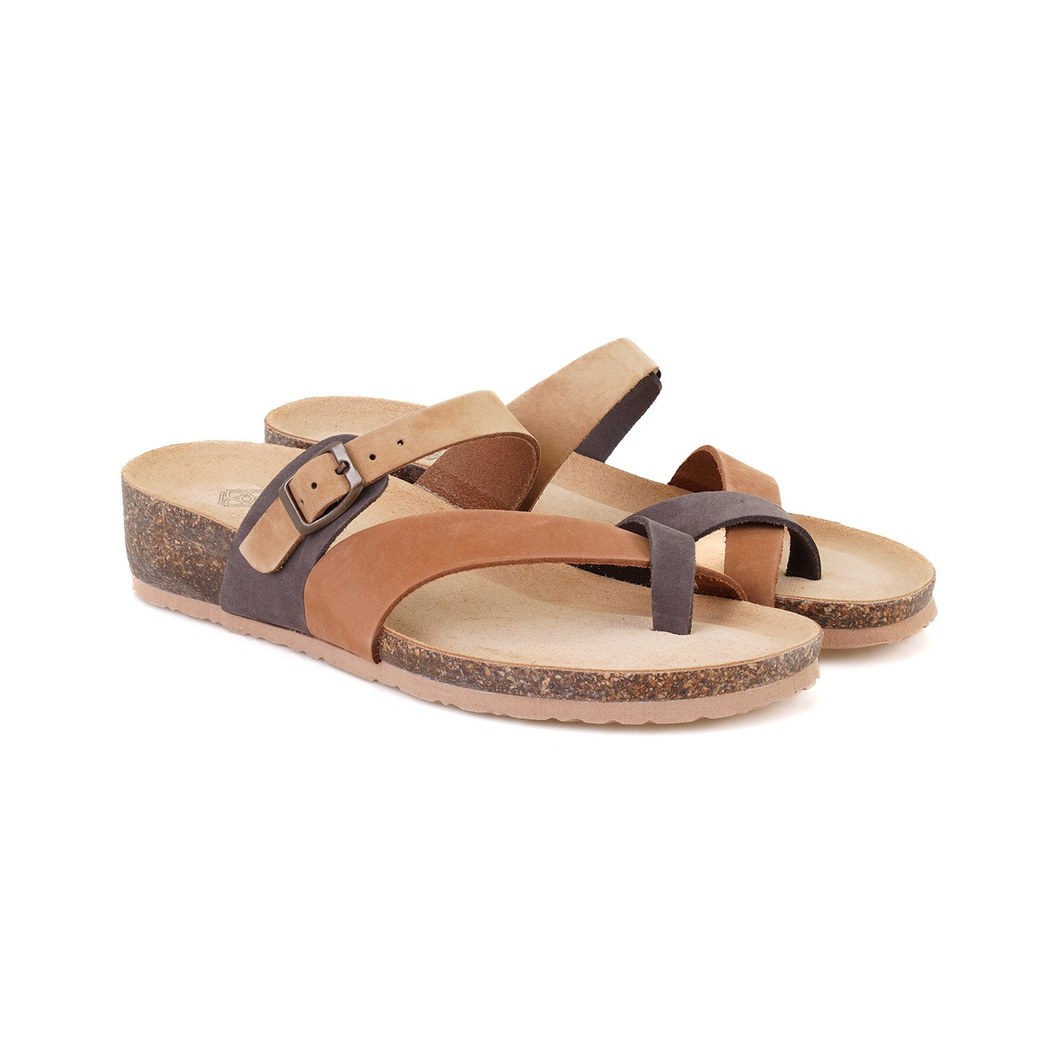 Kadın Kahve Nubuk Deri Terlik