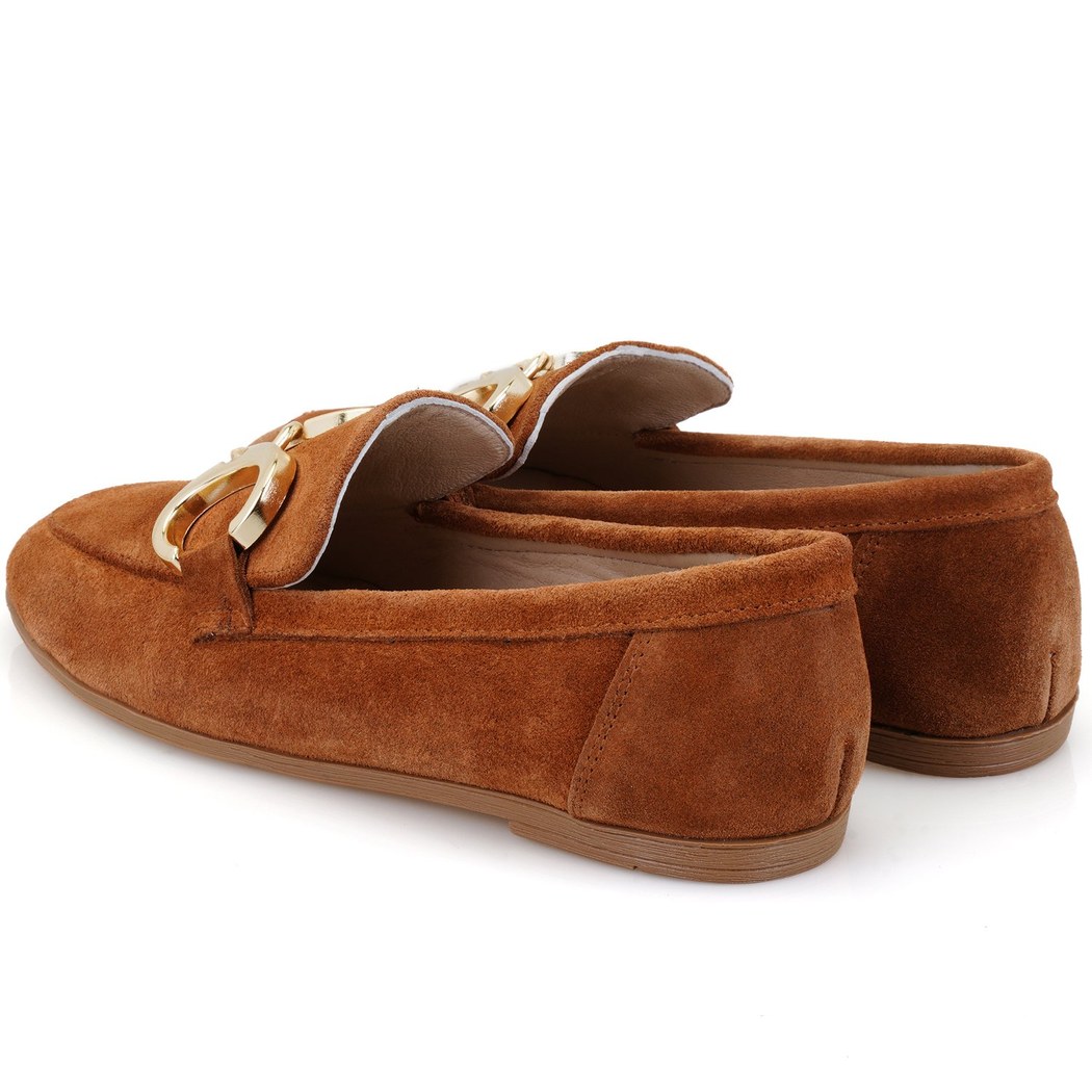 Kadın Kahve Süet Deri Loafer