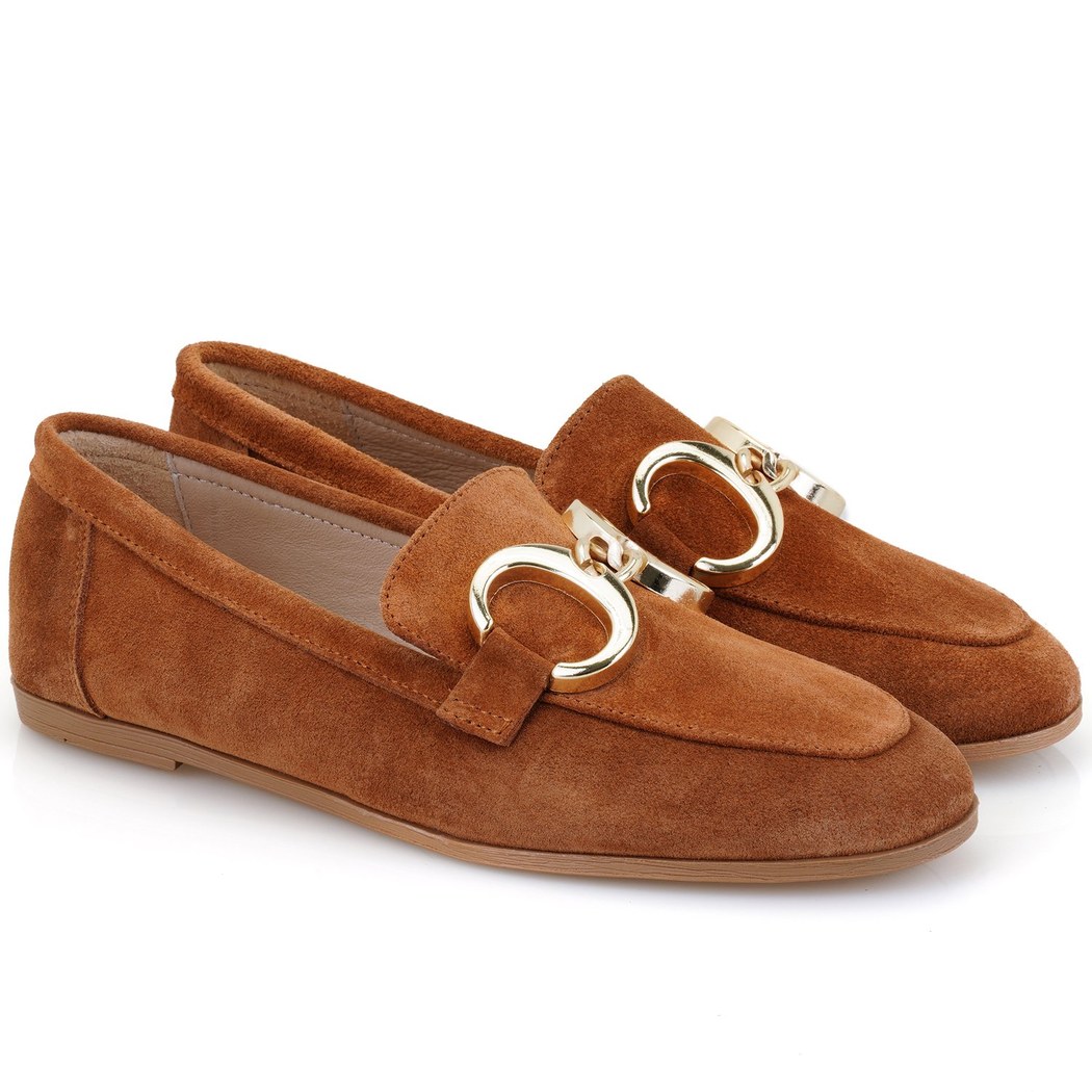 Kadın Kahve Süet Deri Loafer