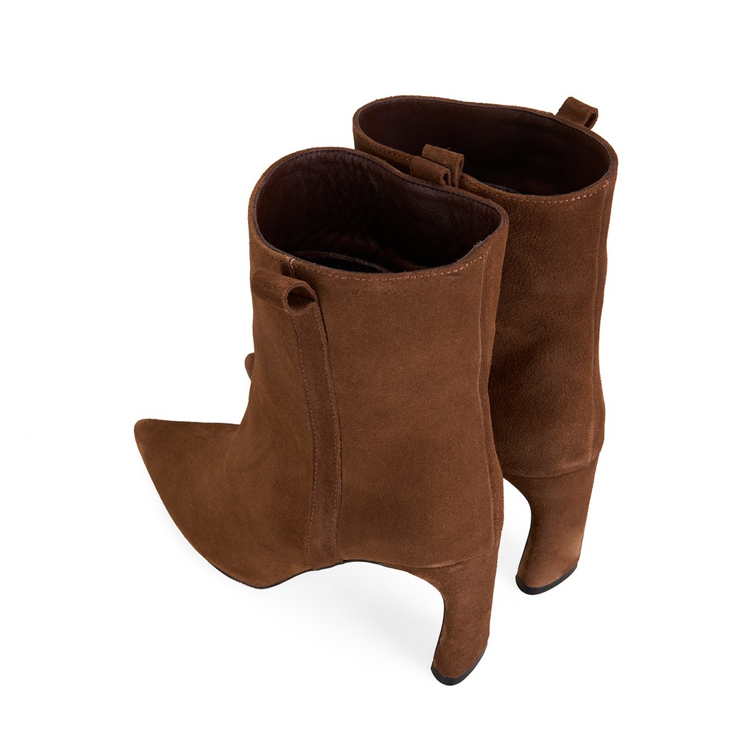 Kadın Kahve Süet Topuklu Bot