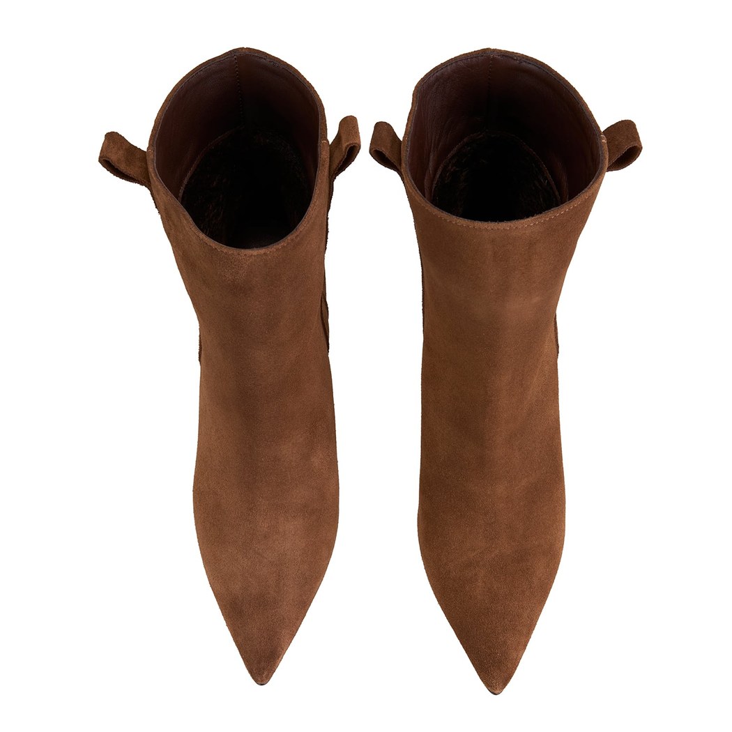 Kadın Kahve Süet Topuklu Bot