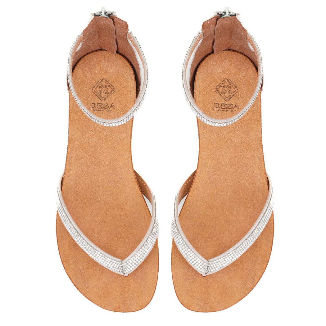 Kadın Kahve Taşlı Parmak Arası Sandalet