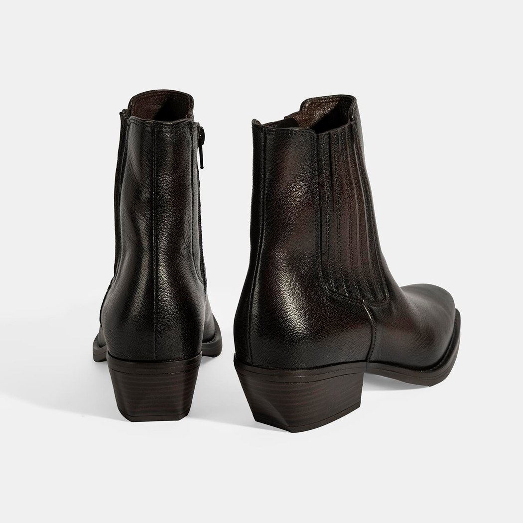 Kadın Kahve Topuklu Deri Bot