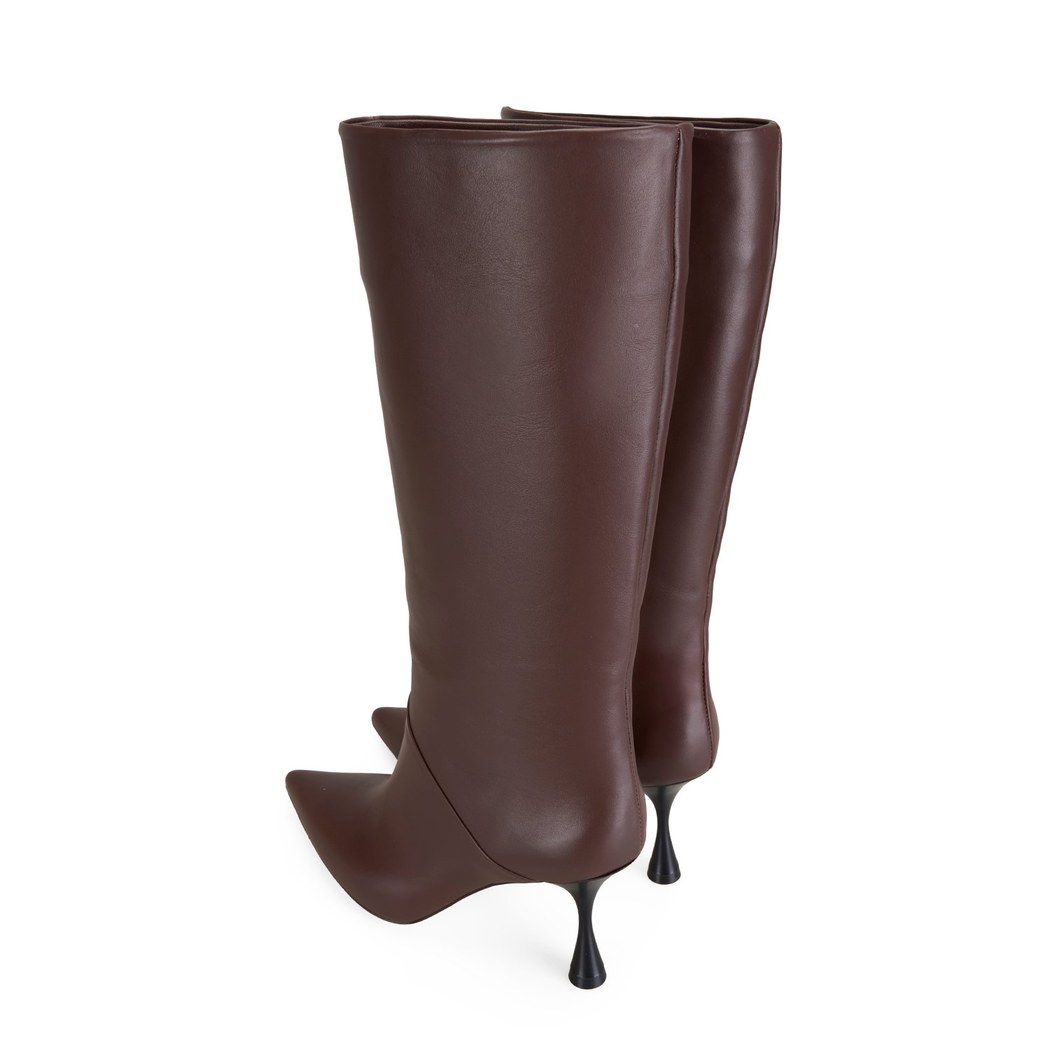 Kadın Kahve Topuklu Deri Çizme