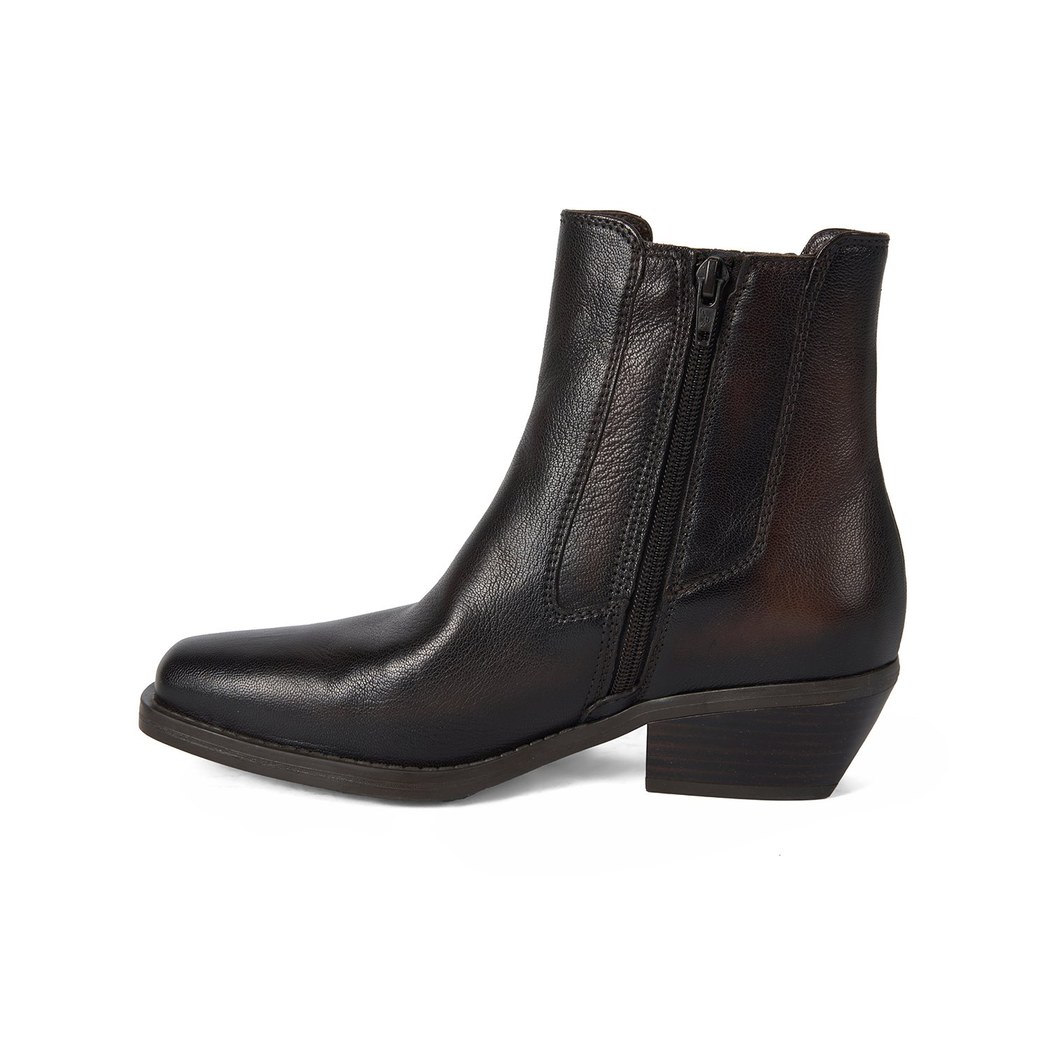 Kadın Kahve Topuklu Deri Kovboy Botu