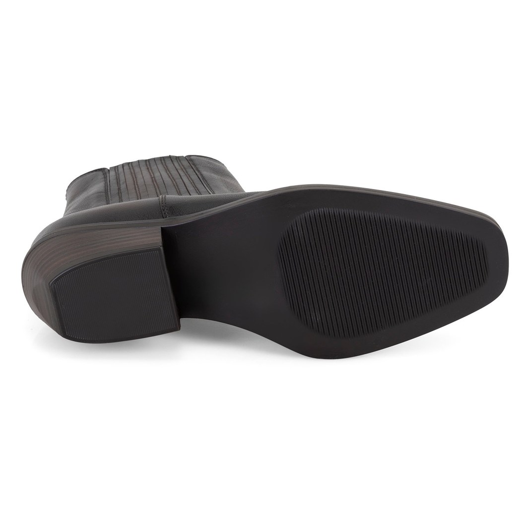 Kadın Kahve Topuklu Deri Kovboy Botu