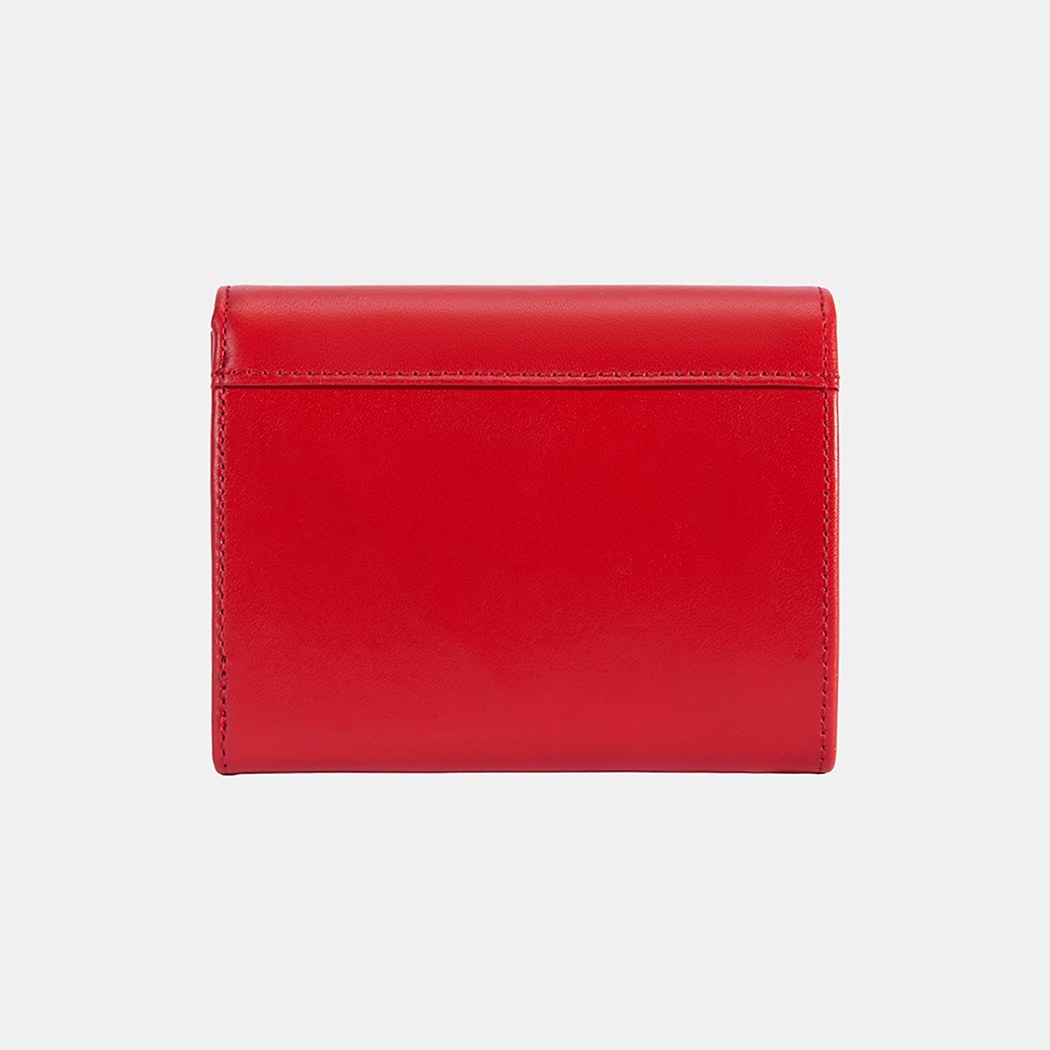 Kadın Kırmızı D Logolu Deri Cüzdan