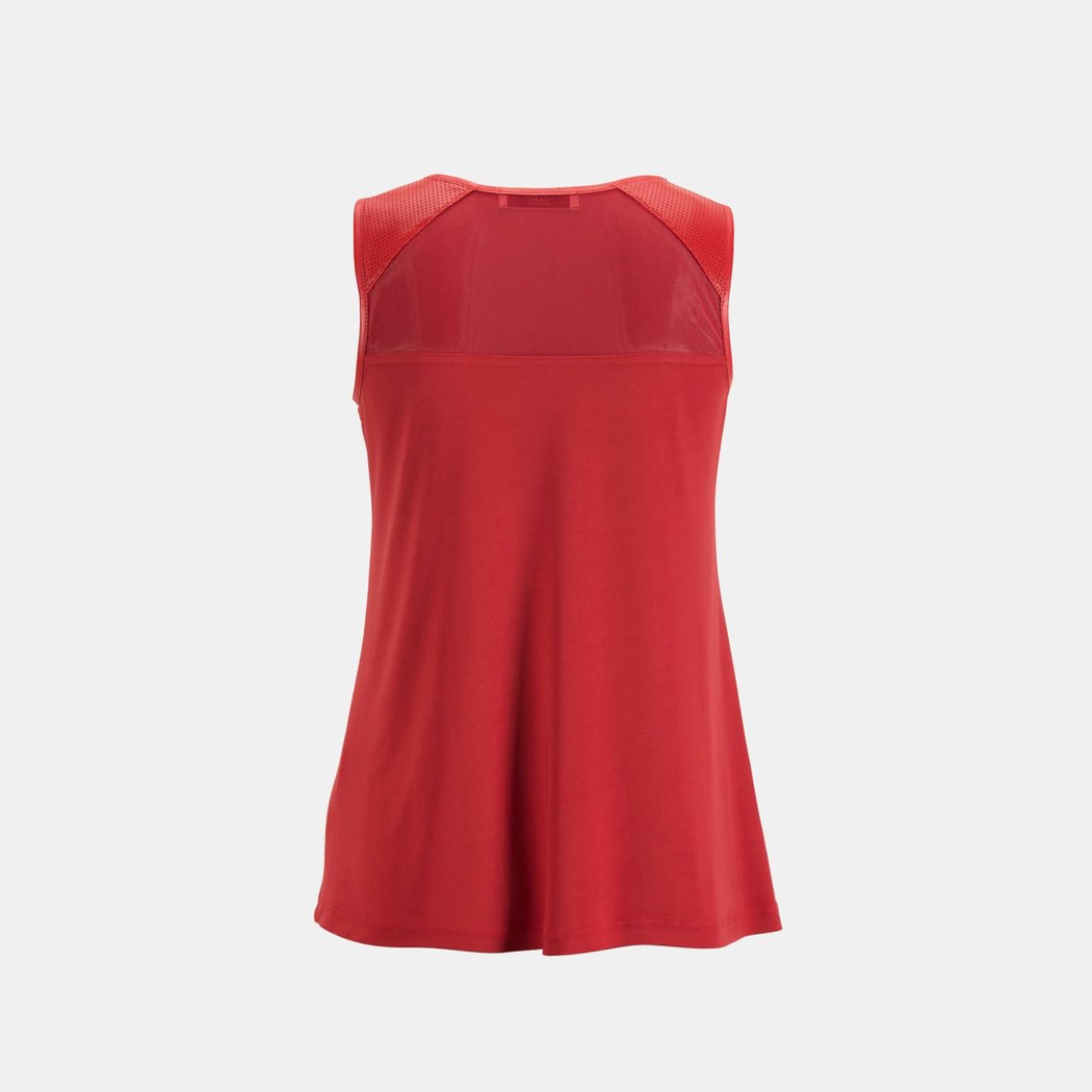 Kadın Kırmızı Deri Detaylı Perforeli Bluz