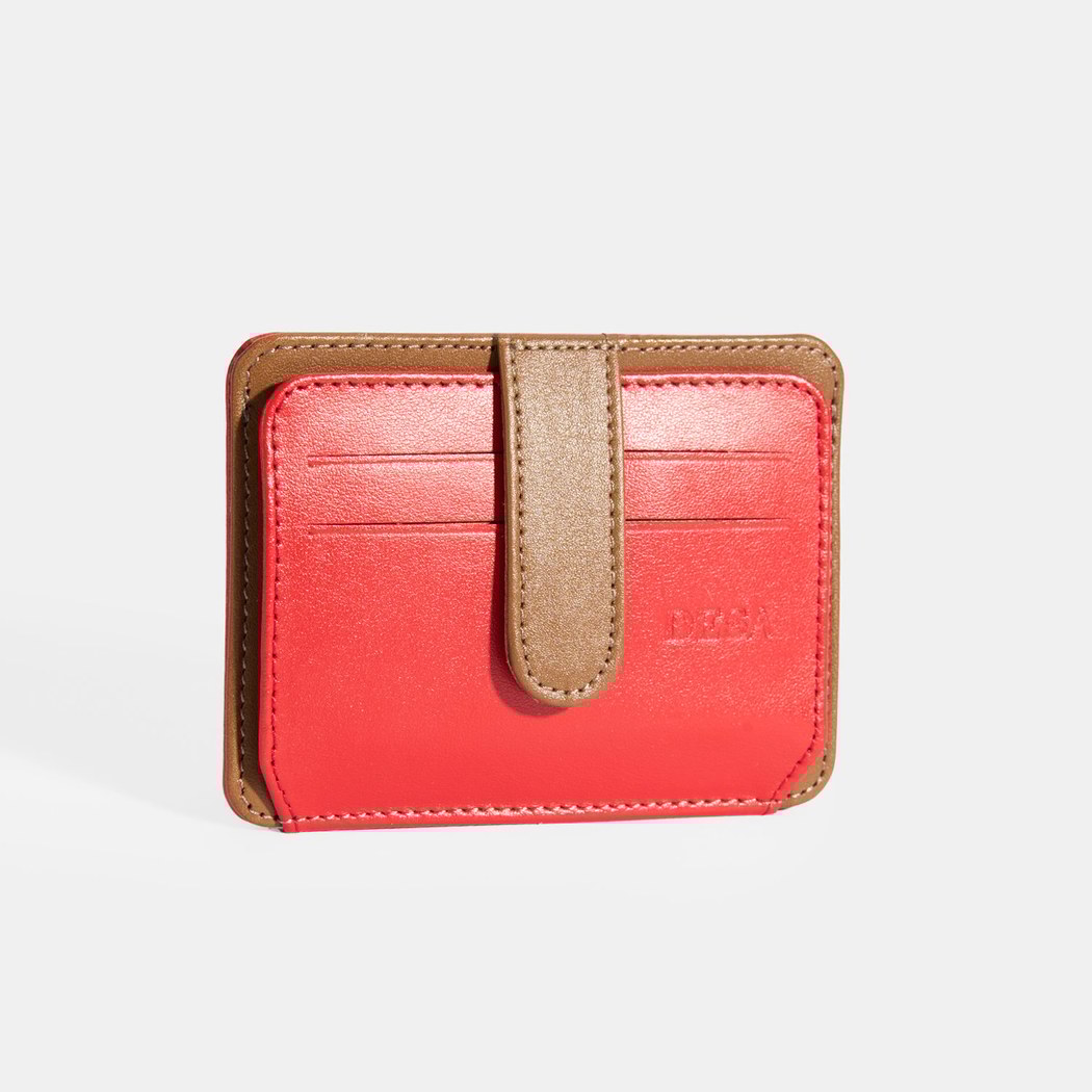 Kadın Kırmızı Deri Kartlık