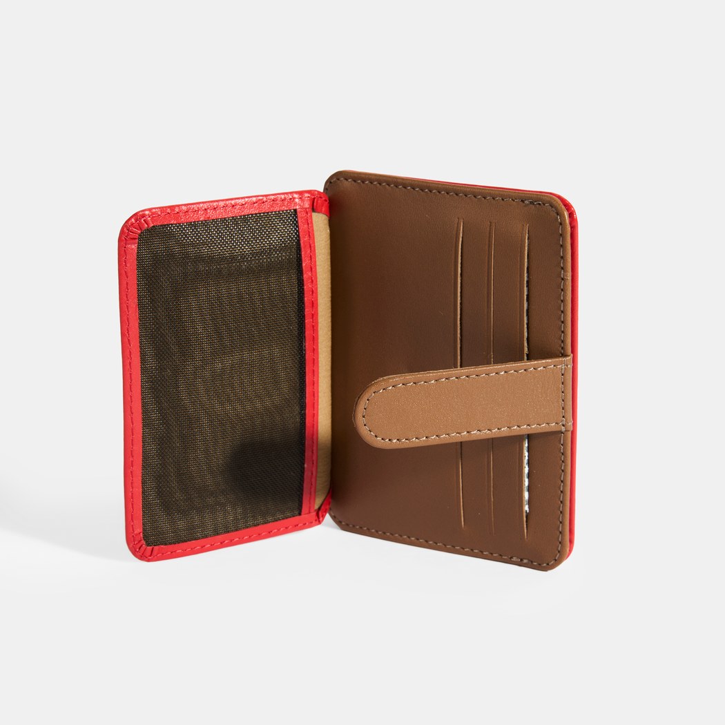 Kadın Kırmızı Deri Kartlık