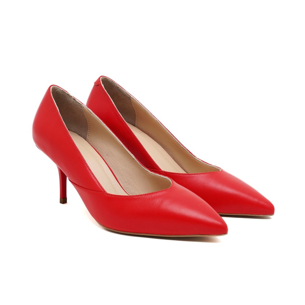 Kadın Kırmızı Deri Klasik Ayakkabı
