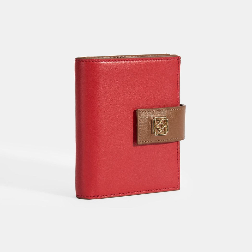 Kadın Kırmızı / Kahve Deri Cüzdan