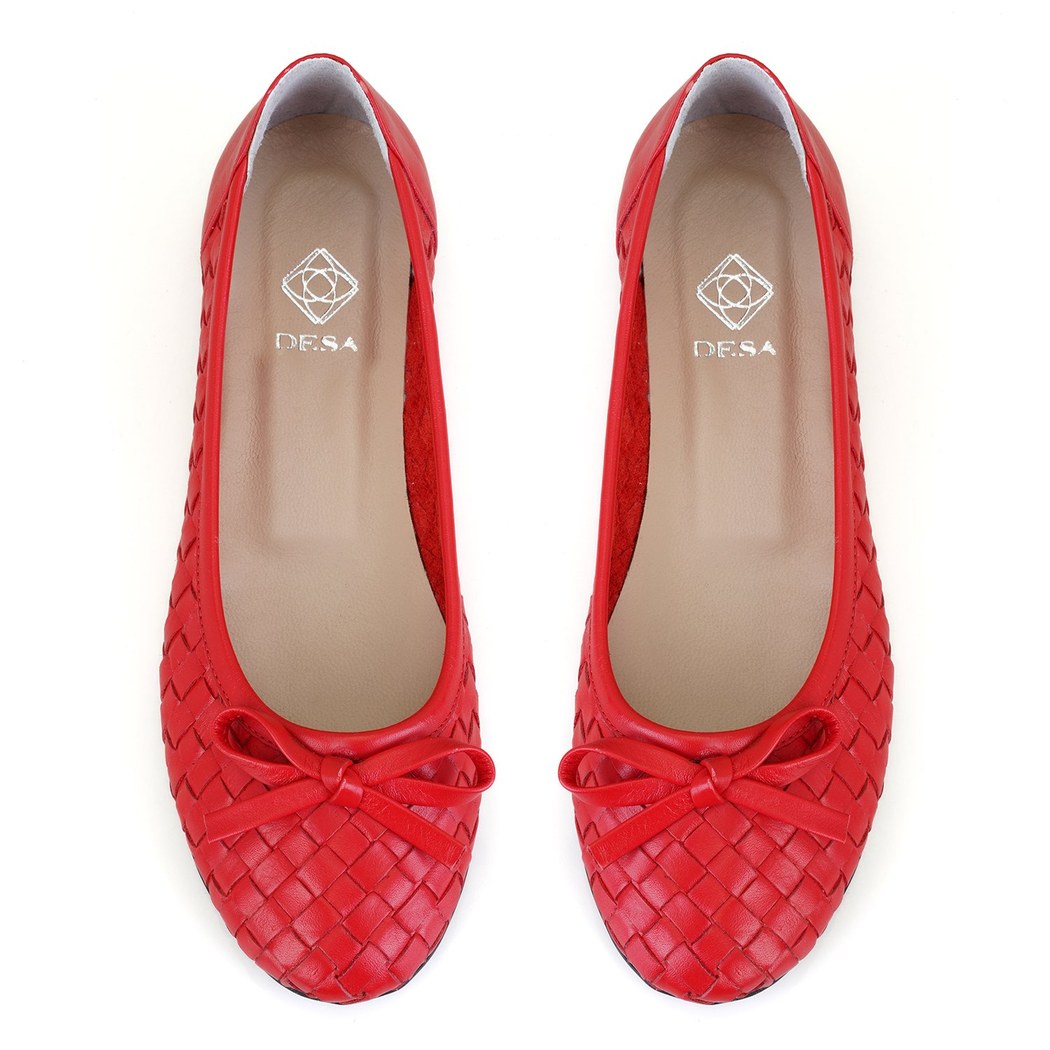 Kadın Kırmızı Kapitone Deri Babet