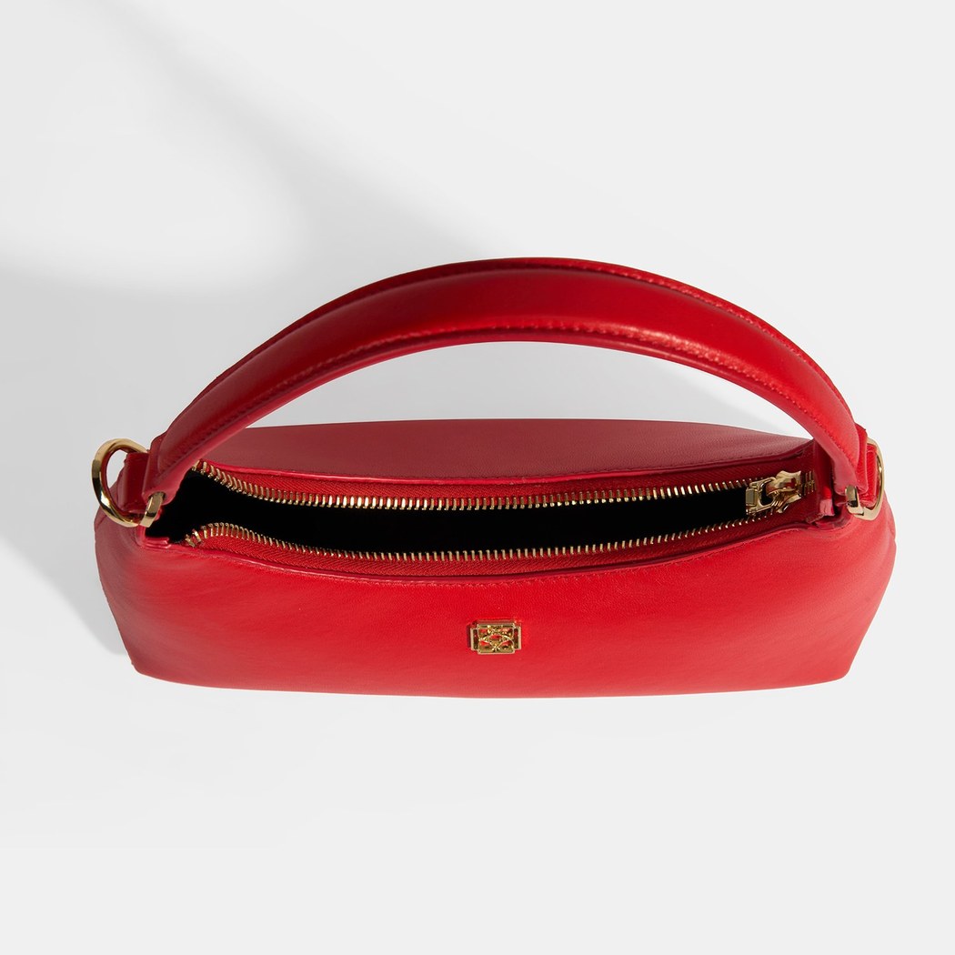 Kadın Kırmızı Omuz Askılı Mini Deri El Çantası