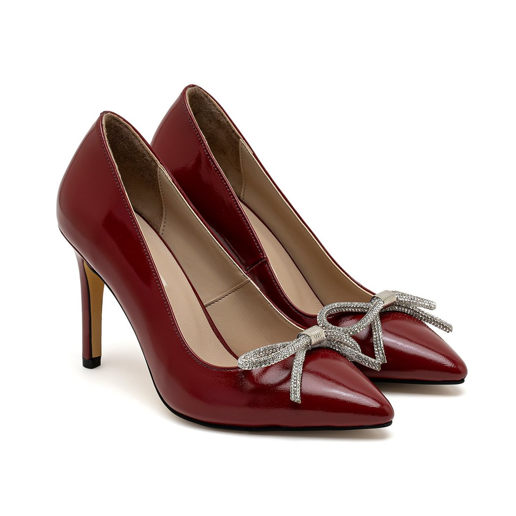 Kadın Kırmızı Rugan Deri Stiletto 