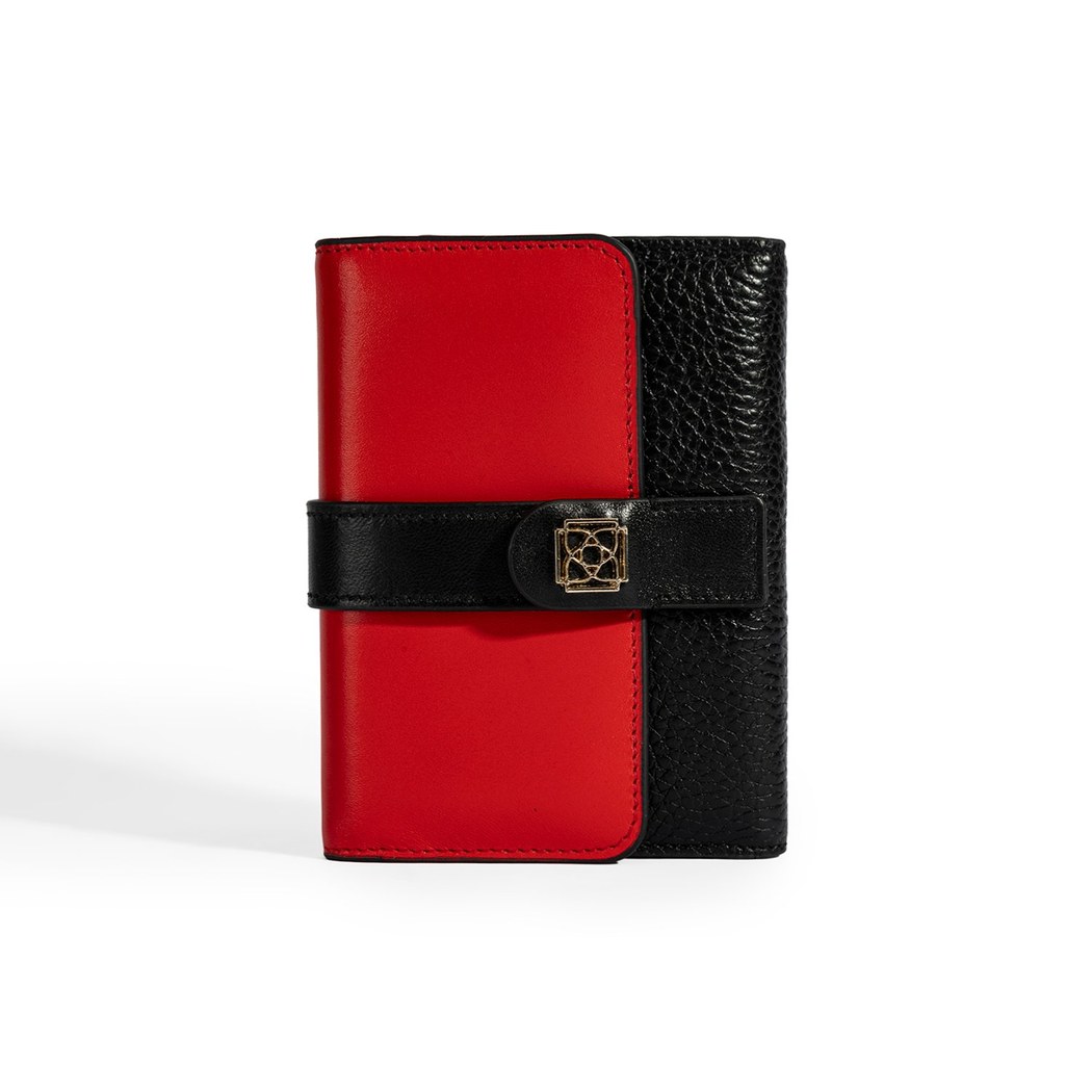 Kadın Kırmızı / Siyah Deri Cüzdan
