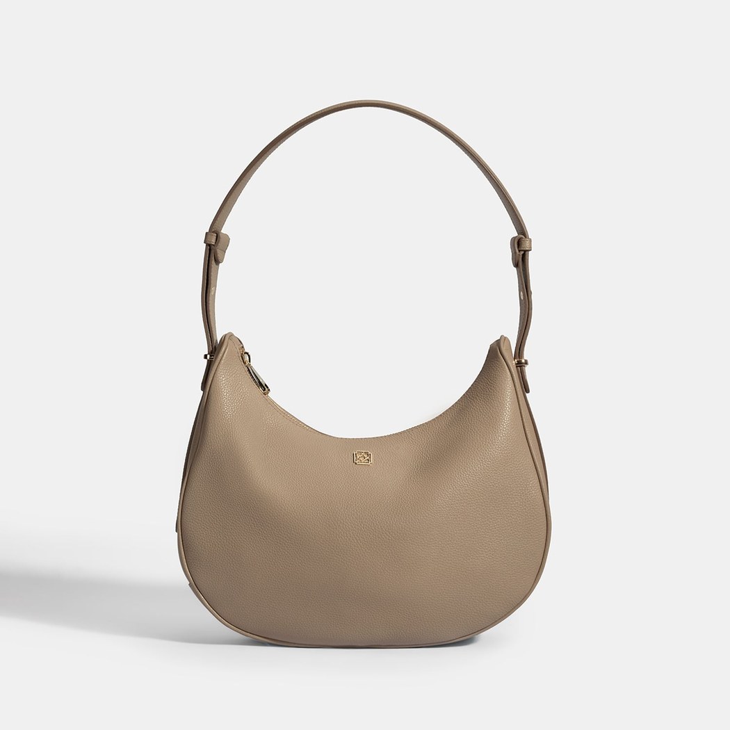 Kadın Koyu Bej Deri Omuz Çantası