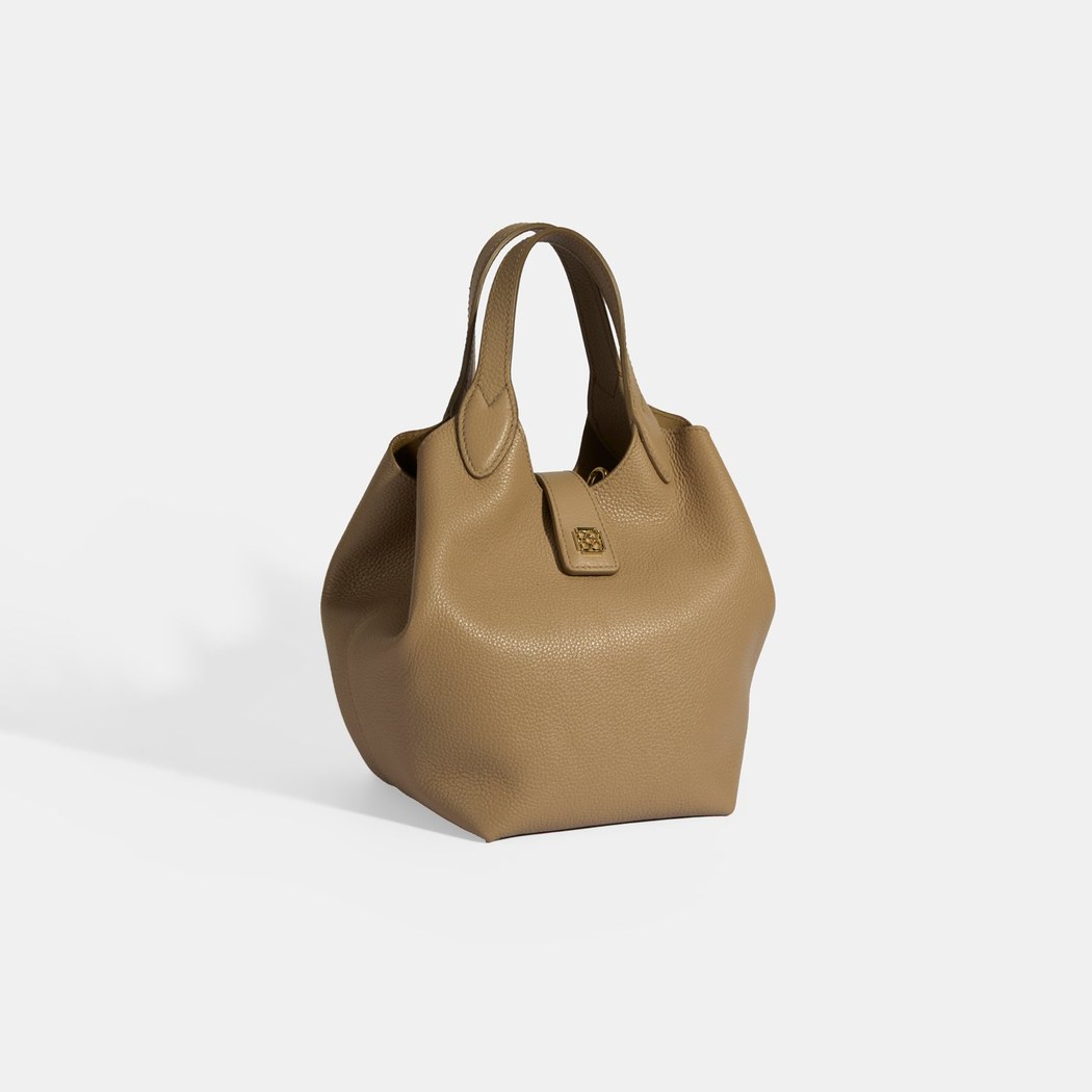 Kadın Koyu Bej Deri Omuz Çantası