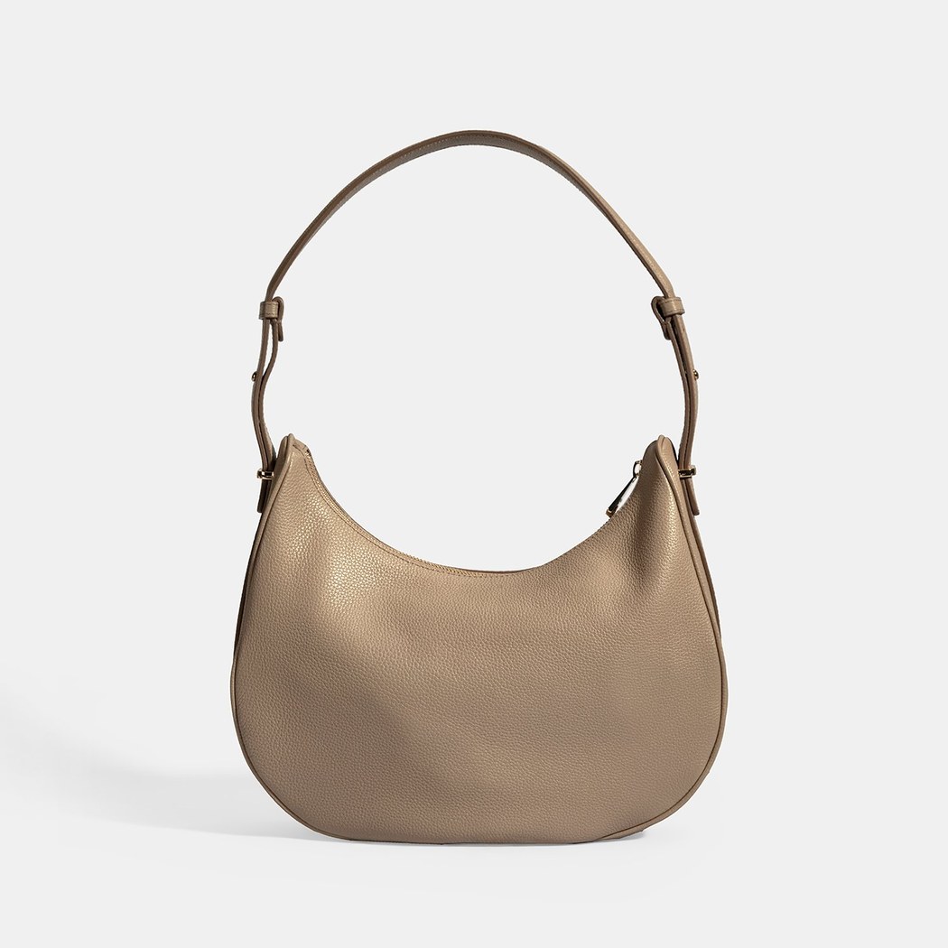 Kadın Koyu Bej Deri Omuz Çantası