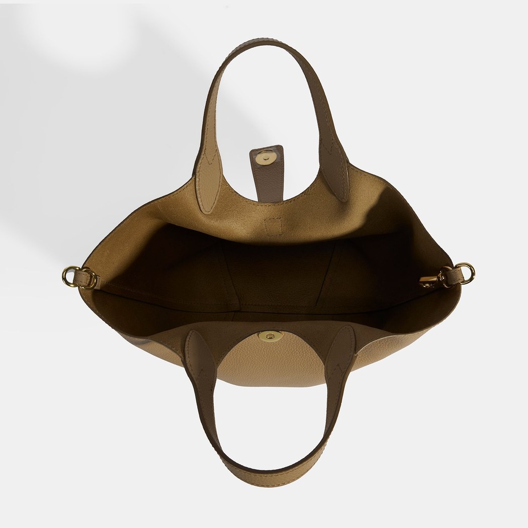 Kadın Koyu Bej Deri Omuz Çantası