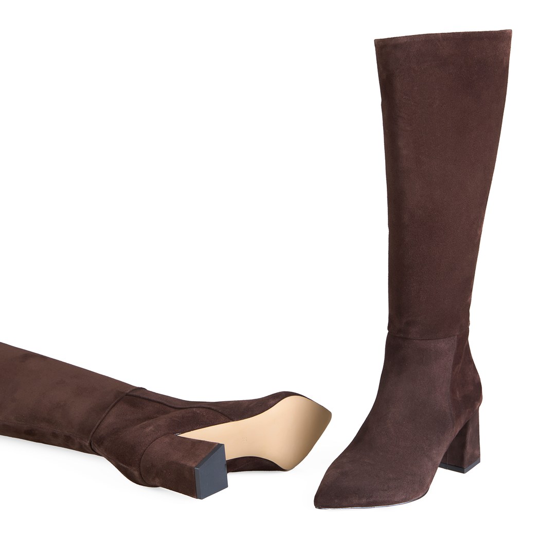 Kadın Koyu Kahve Topuklu Çizme