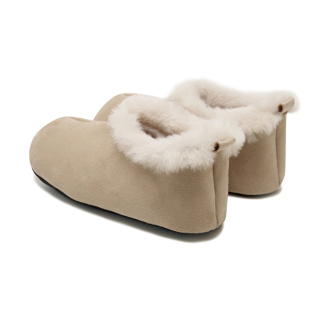 Kadın Krem Fluffy Yünlü Patik