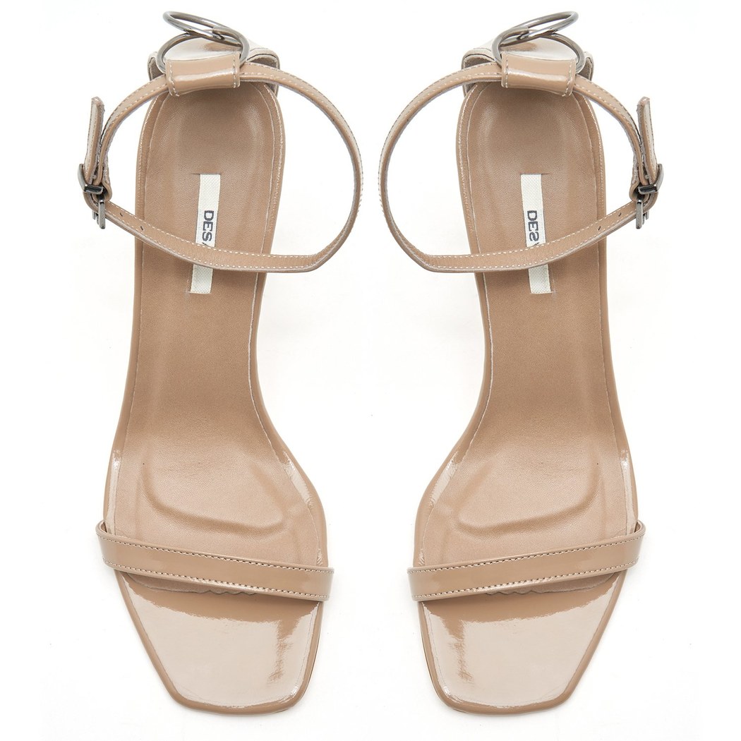 Kadın Krem Rugan Deri Abiye Ayakkabı