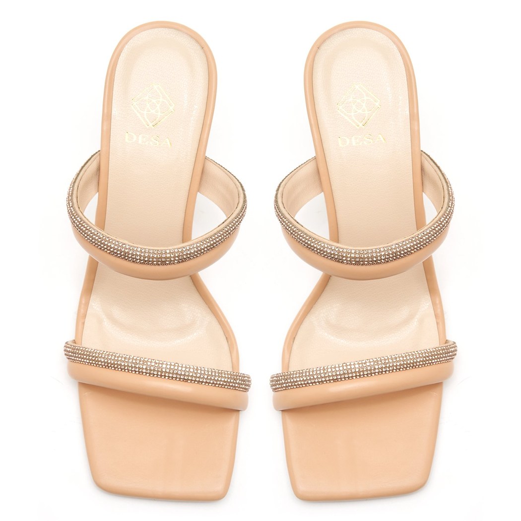 Kadın Krem Taşlı Terlik