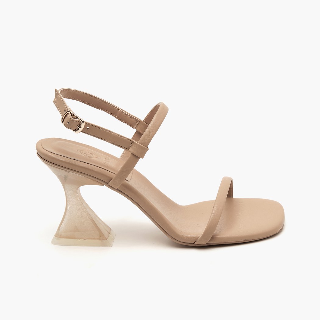 Kadın Krem Topuklu Sandalet