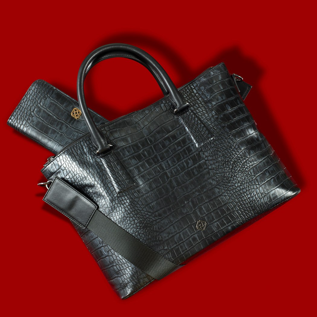 Kadın Kroko Baskılı Deri Omuz Askılı Çanta