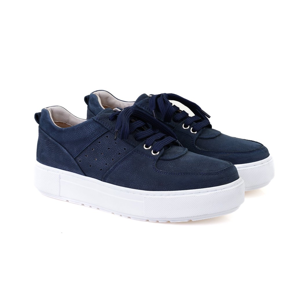 Kadın Lacivert Deri Spor Ayakkabı