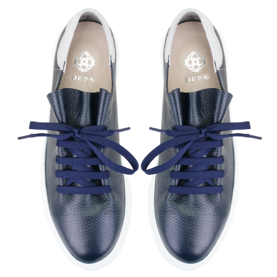 Kadın Lacivert Deri Spor Ayakkabı