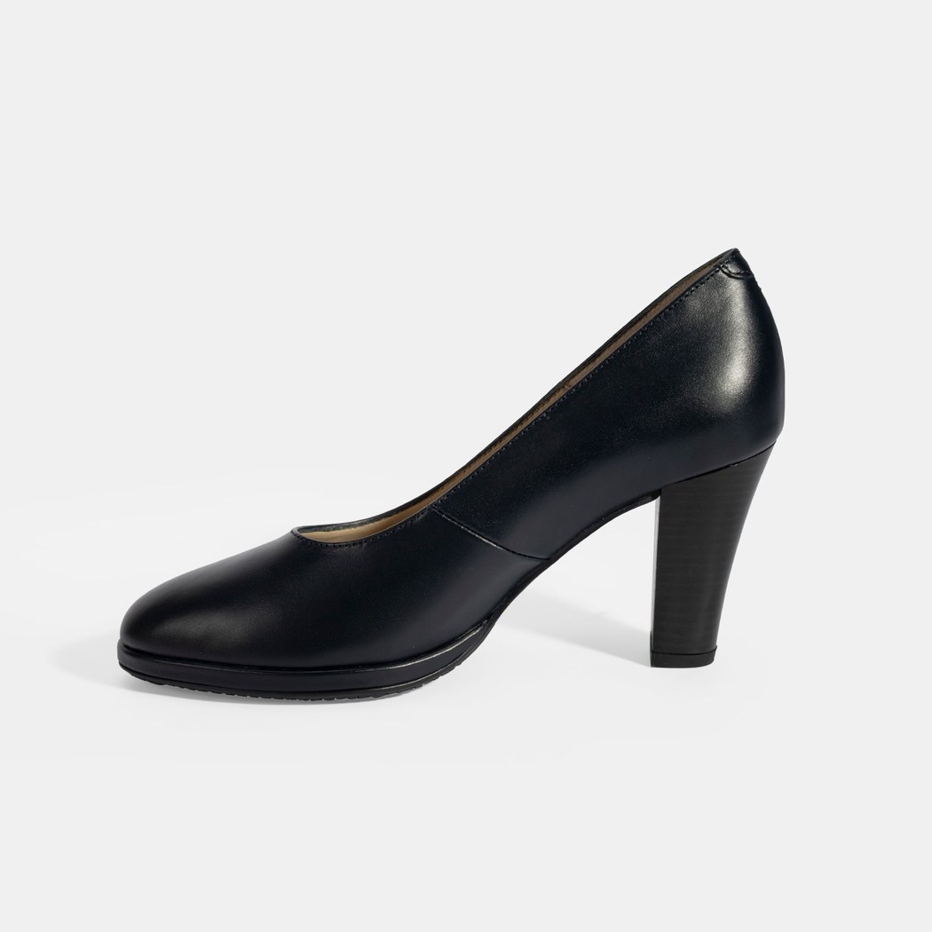 Kadın Lacivert DesaComfort Deri Topuklu Ayakkabı