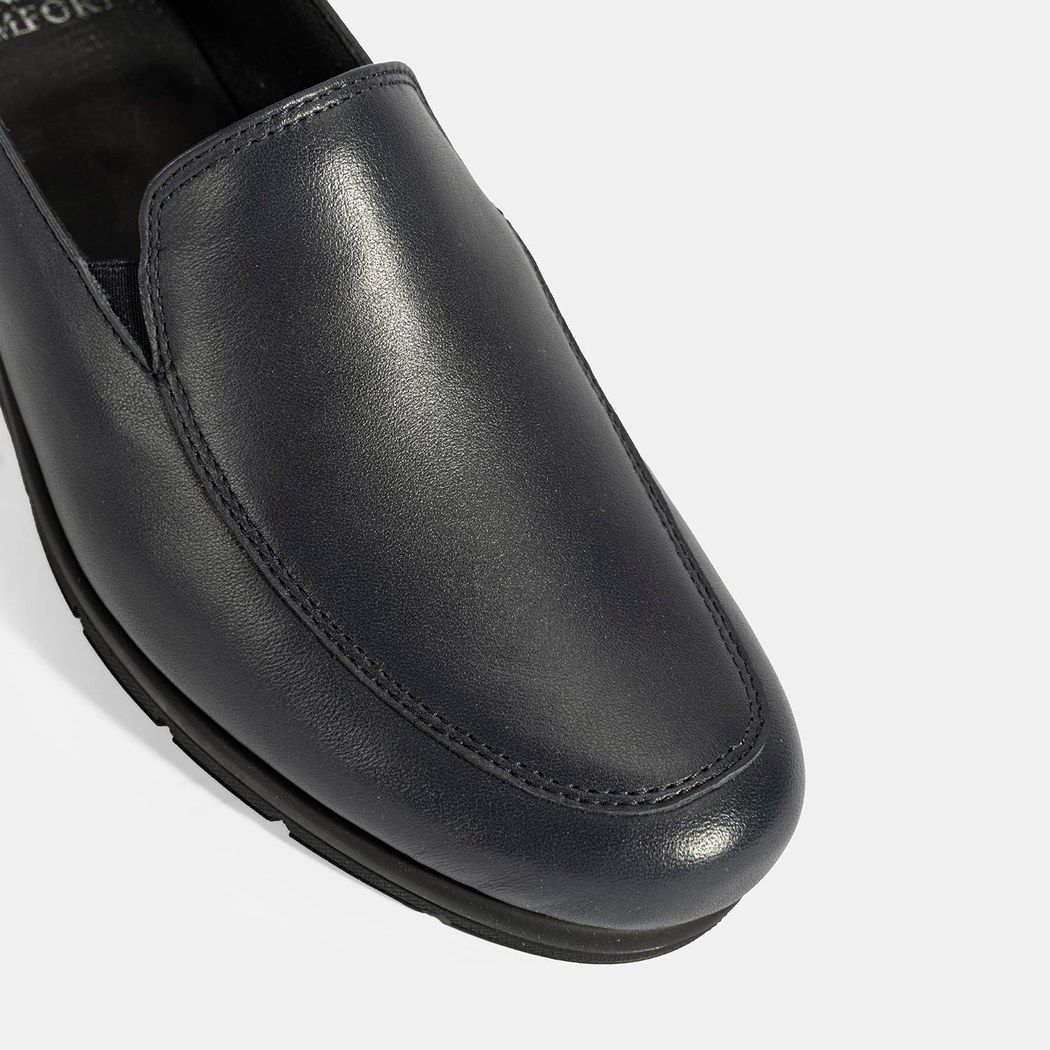 Kadın Lacivert DesaComfort Dolgu Topuklu Deri Ayakkabı