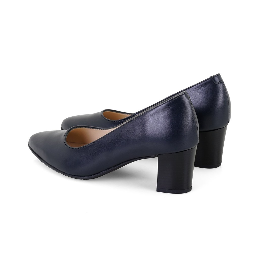 Kadın Lacivert DesaComfort Topuklu Deri Klasik Ayakkabı