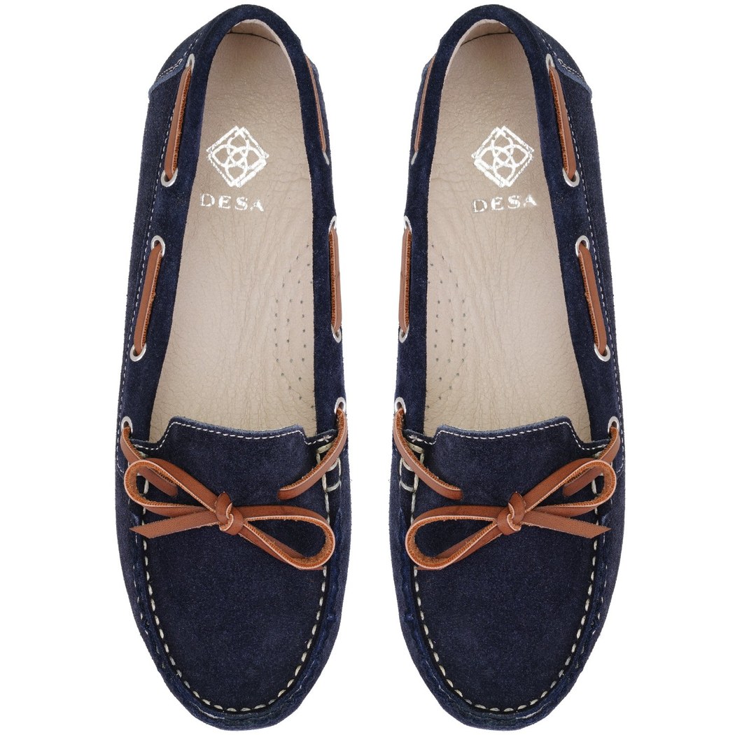 Kadın Lacivert Süet Deri Loafer