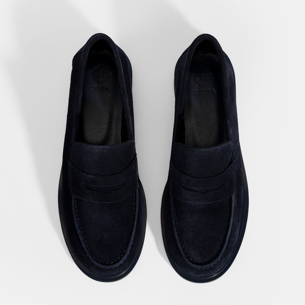 Kadın Lacivert Süet Loafer