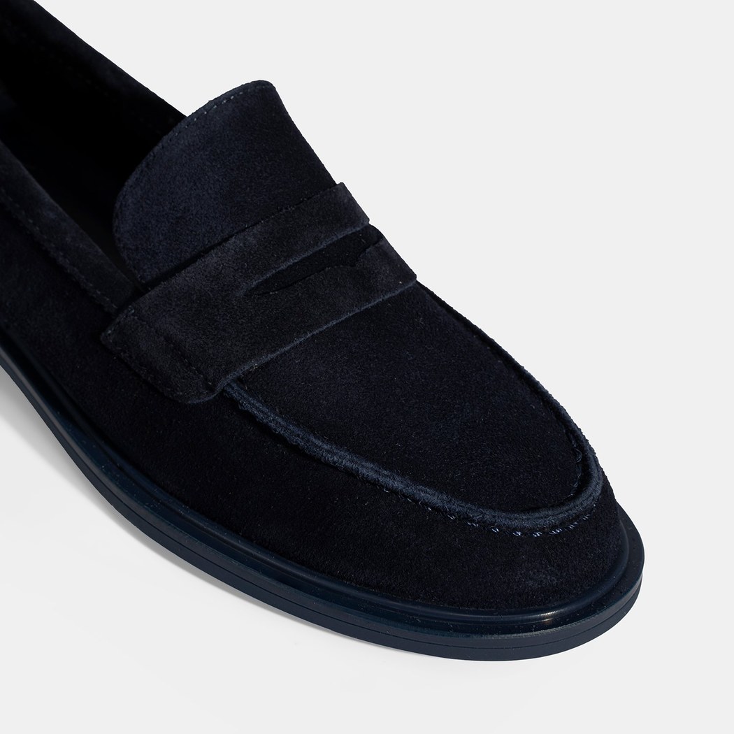 Kadın Lacivert Süet Loafer
