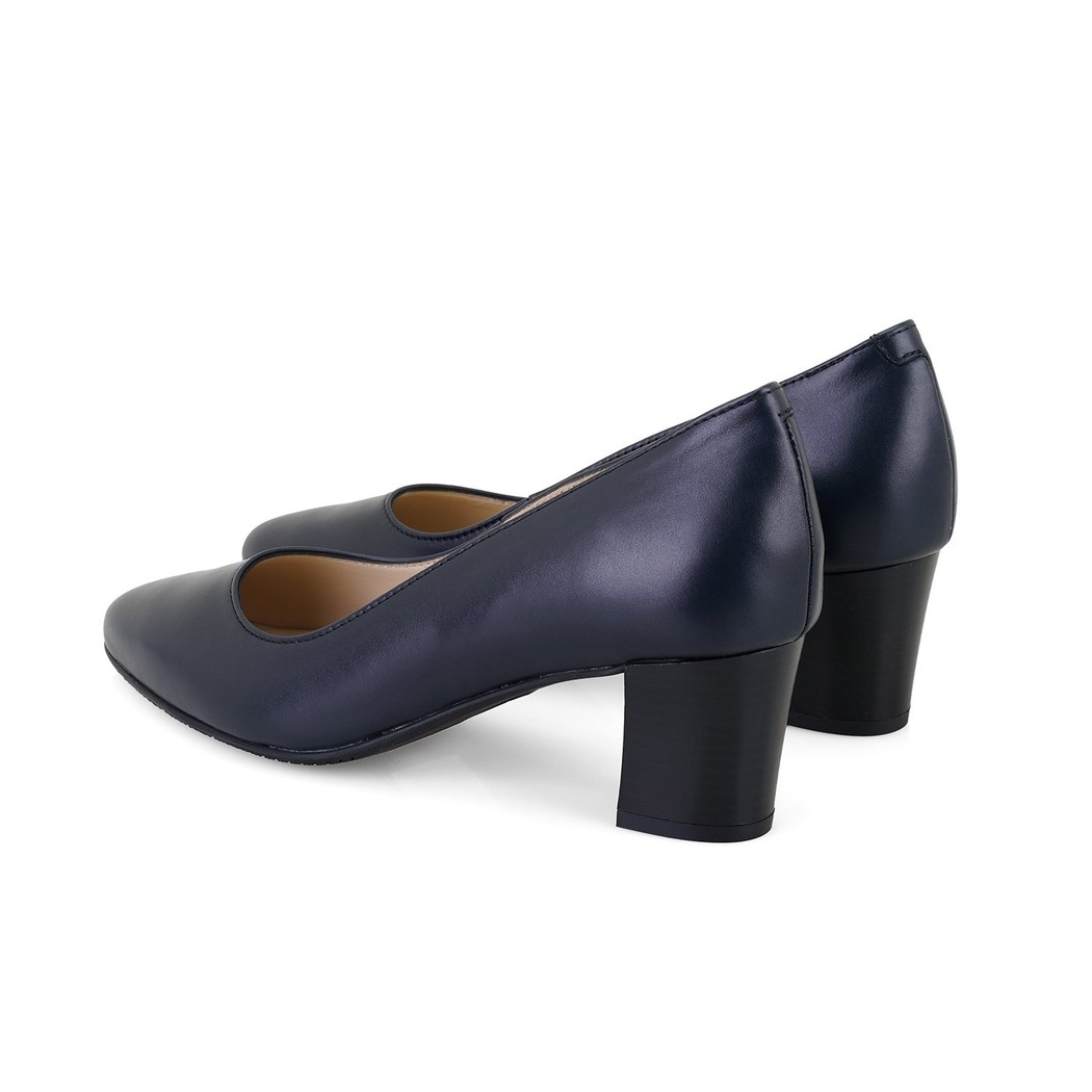 Kadın Lacivert Topuklu Deri DesaComfort Klasik Ayakkabı