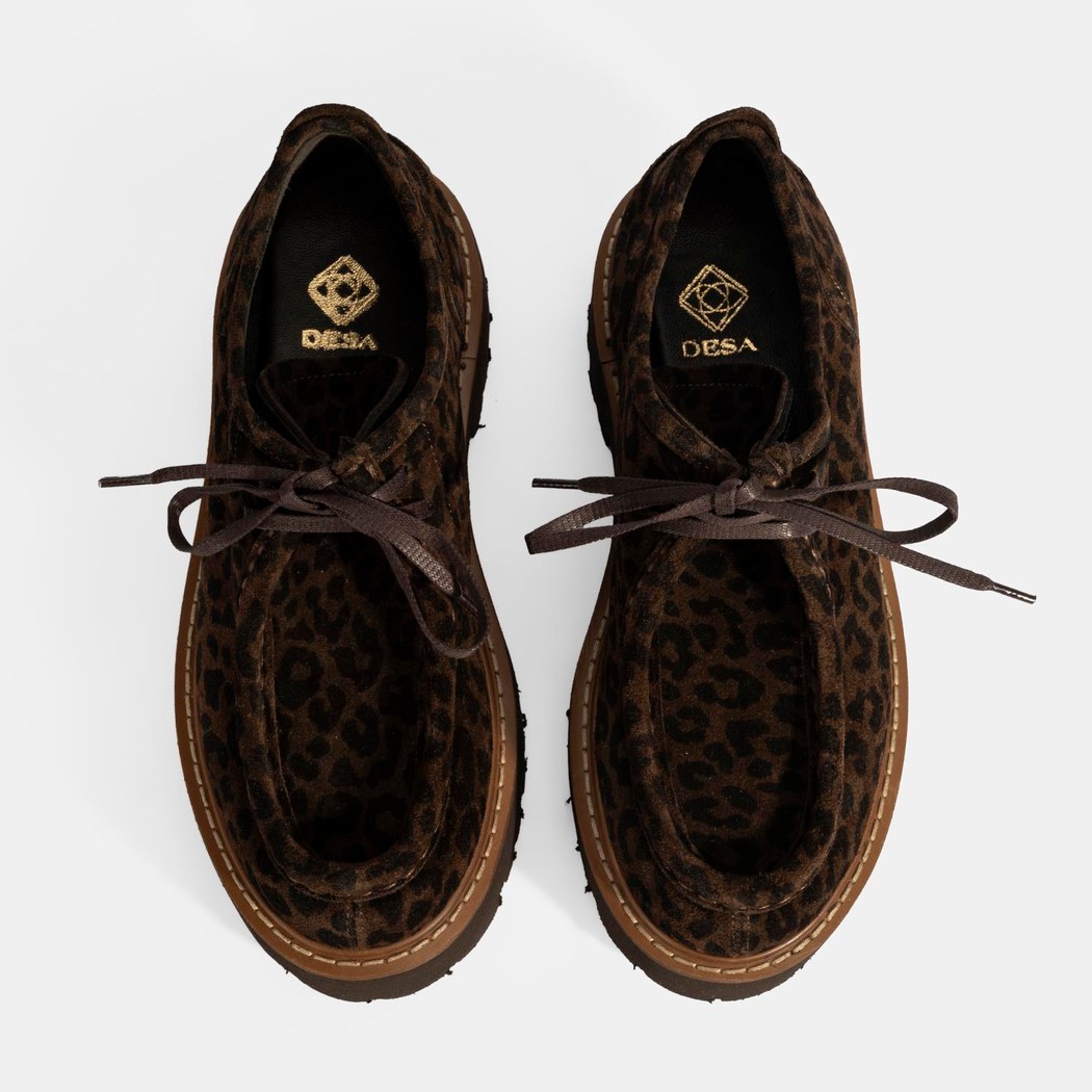 Kadın Leopar Desenli Bağcıklı Günlük Ayakkabı