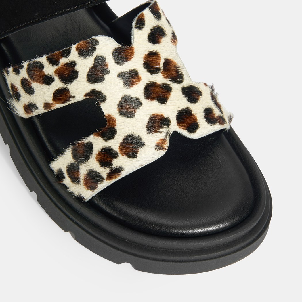 Kadın Leopar Süet Terlik