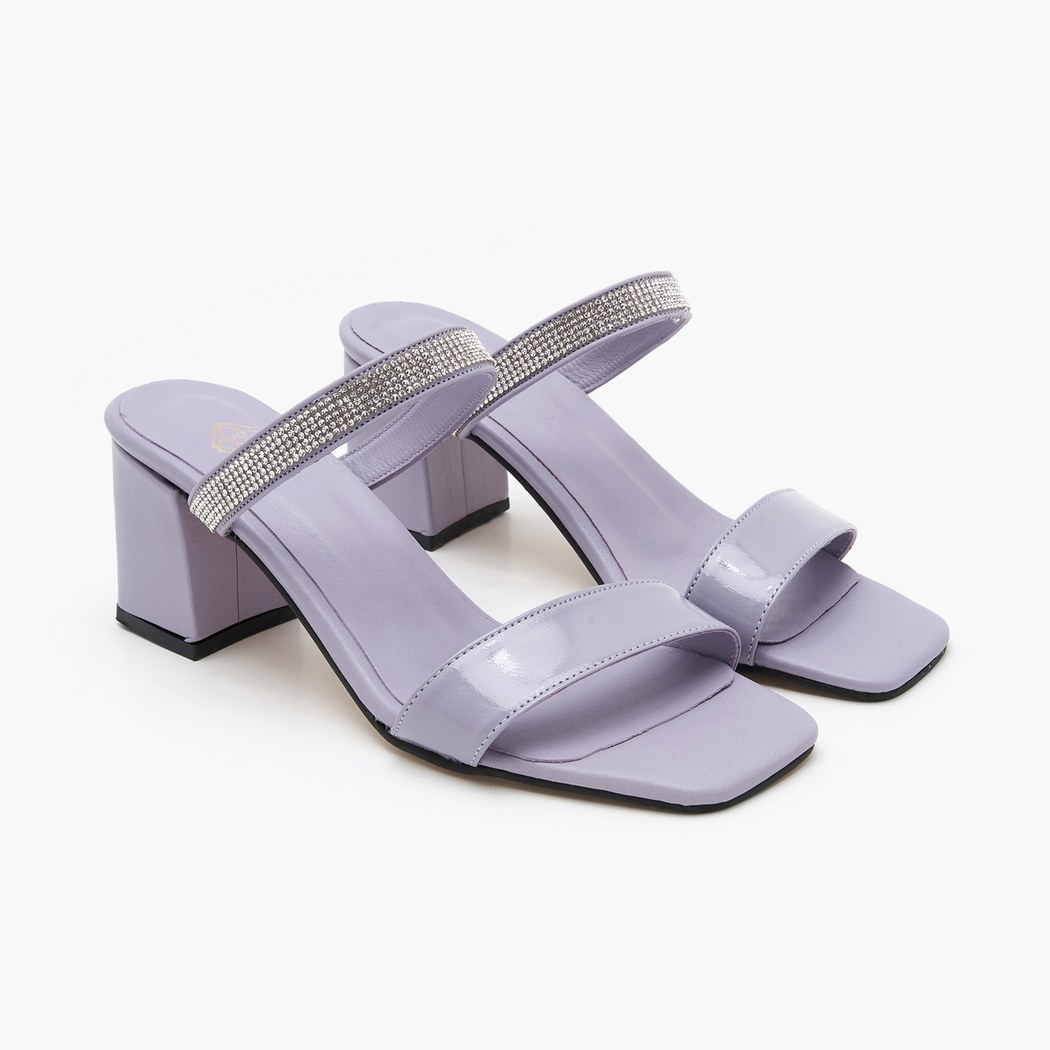 Kadın Lila Topuklu Terlik