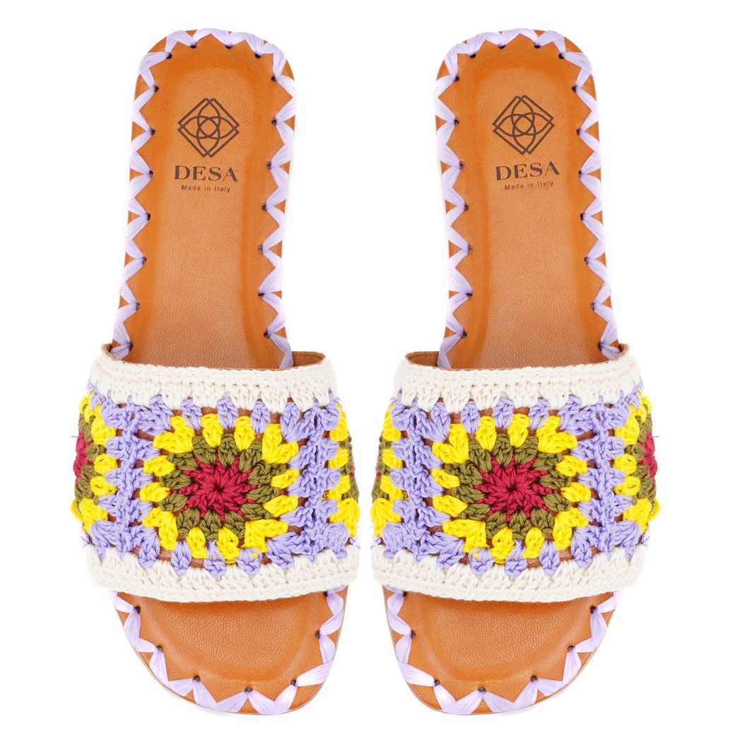 Kadın Lila Triko Örgülü Terlik